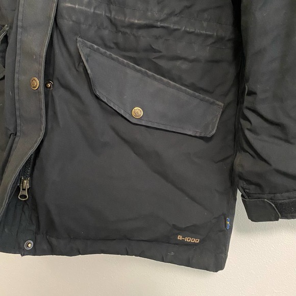 Fjallraven Women's Sarek Parka Coat Down Black Size L but fits like M - Picture 7 of 10